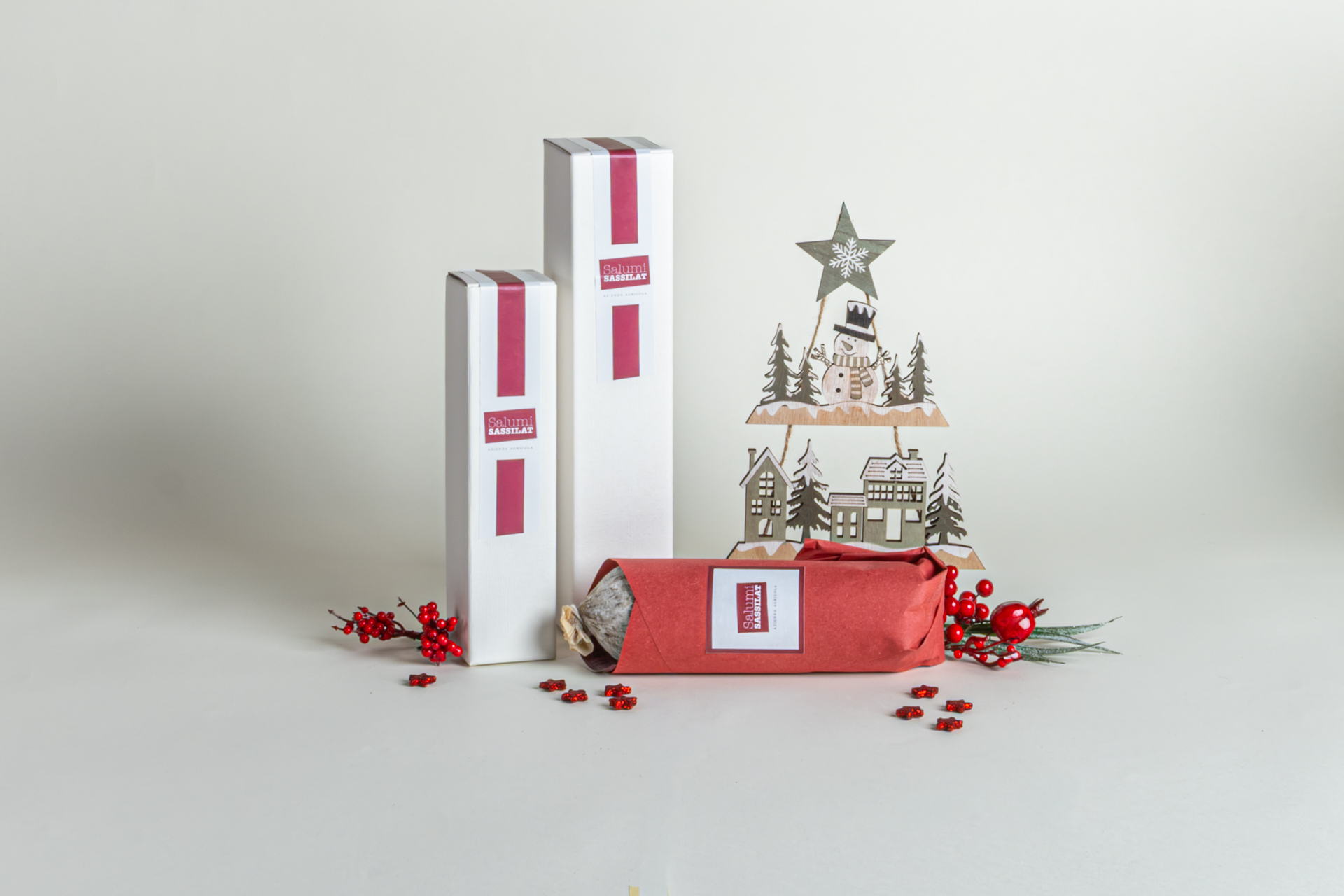Confezione natalizia con salame Sassilat